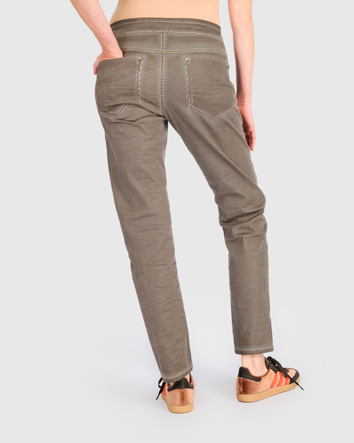 Pinstripe Iconic Stretch Jeans, Light Khaki