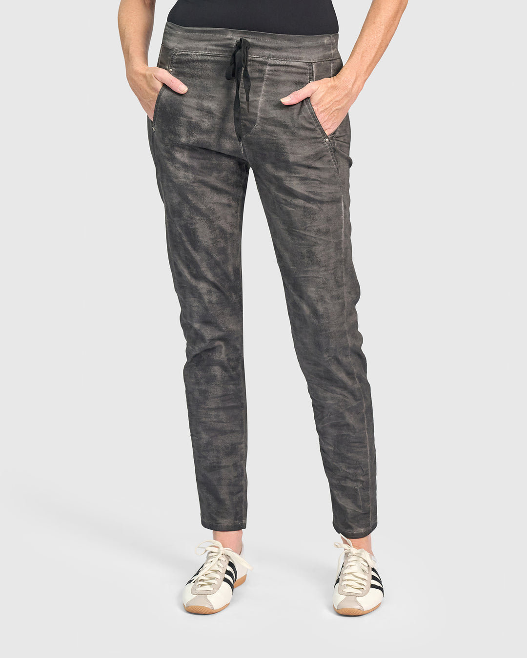Stone Wash Iconic Stretch Jeans, Smoke