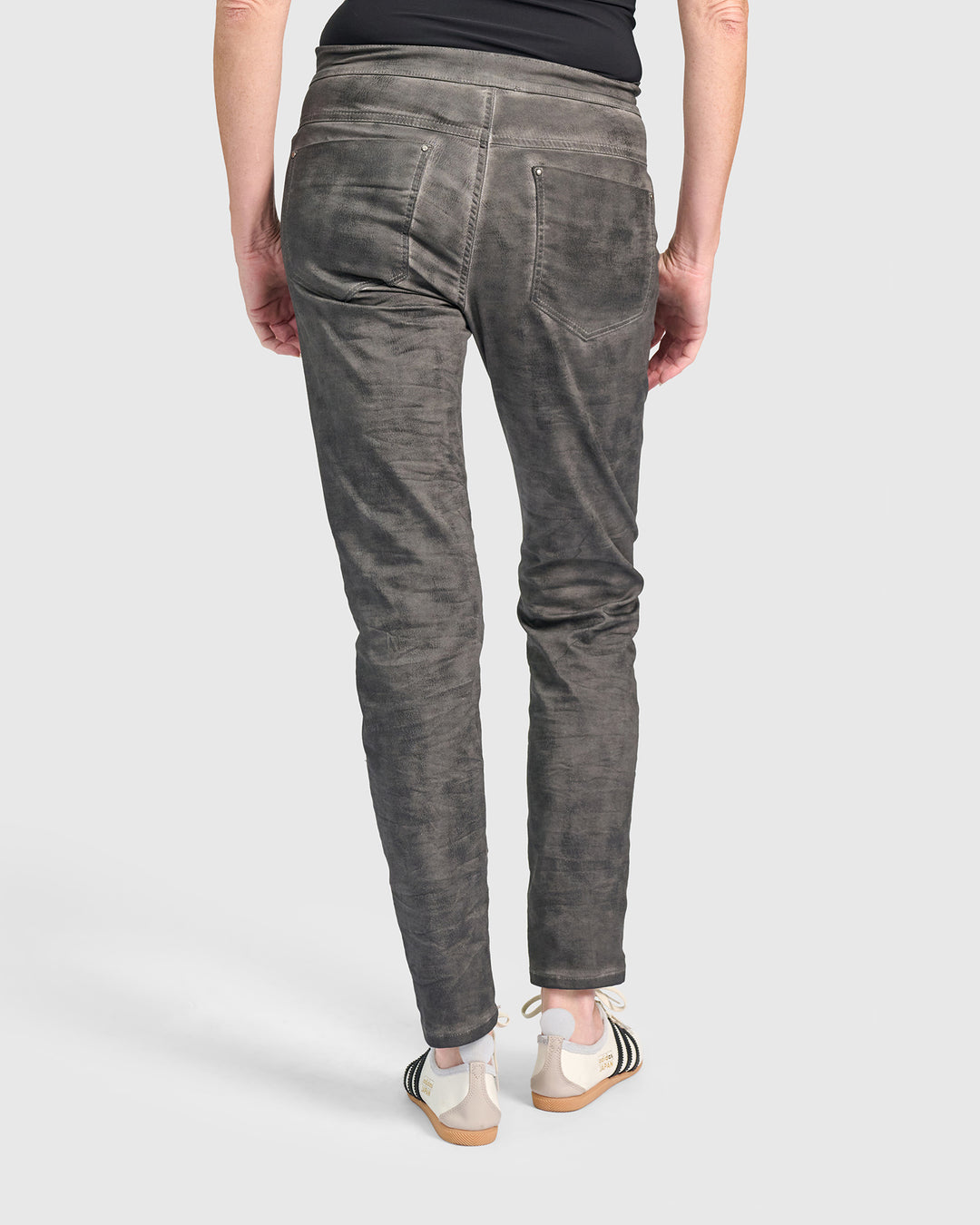 Stone Wash Iconic Stretch Jeans, Smoke