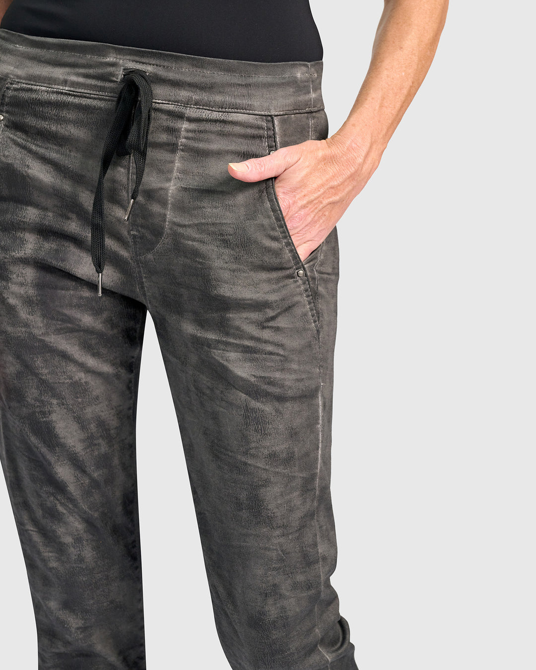 Stone Wash Iconic Stretch Jeans, Smoke