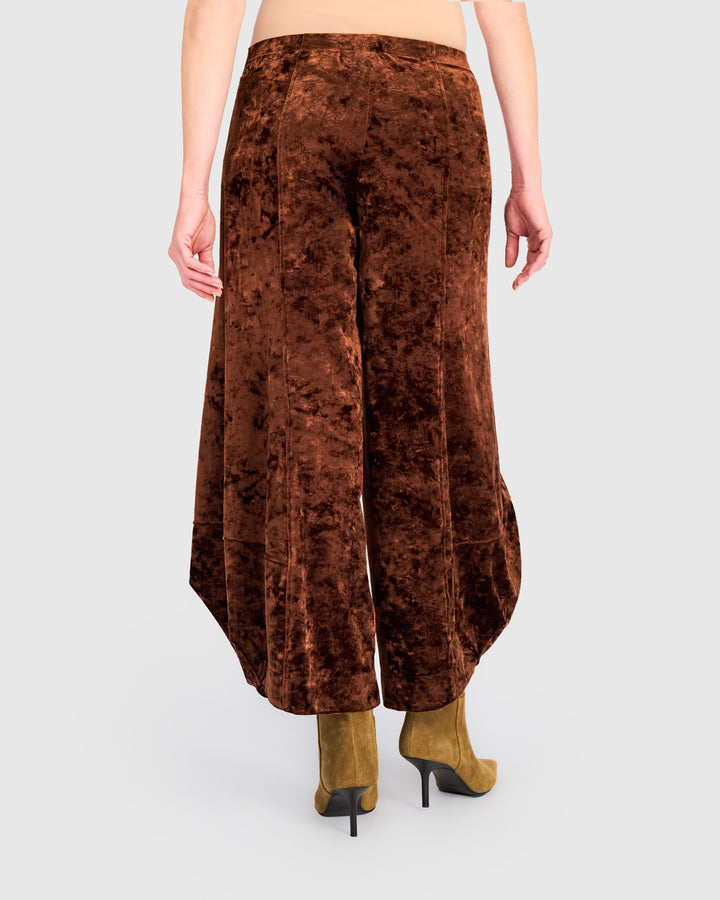 Crushed Velvet Punto Pants, Maple