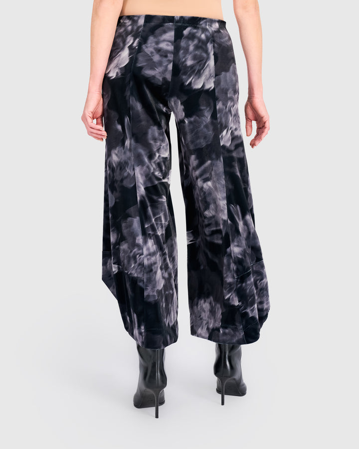 Cassis Velvet Punto Pants, Smoke Flora