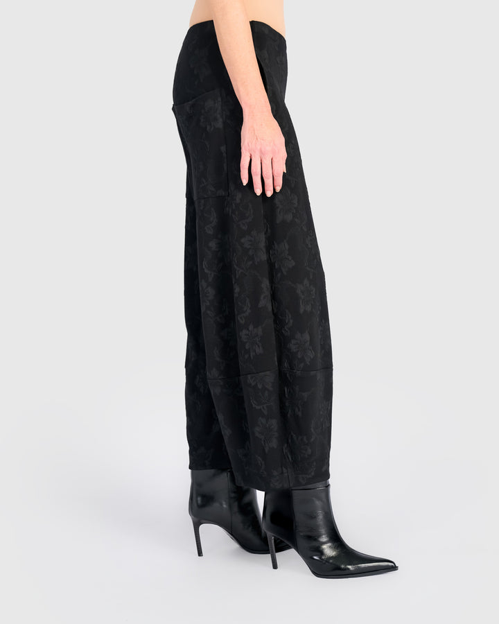 Candlewick Lantern Pants, Black Flora
