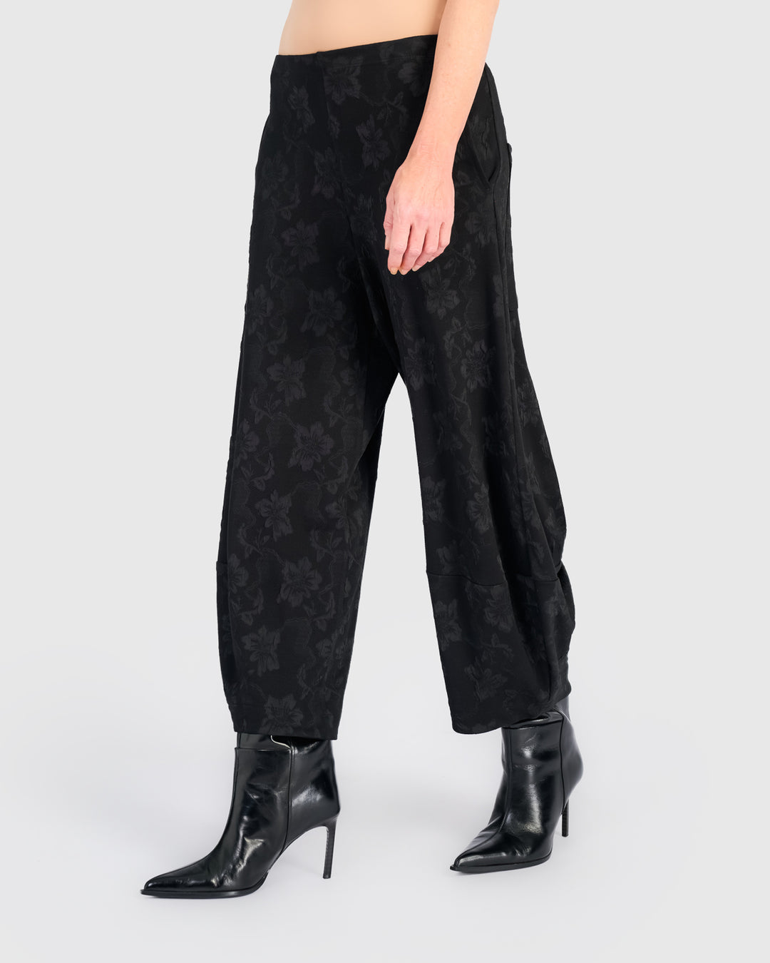 Candlewick Lantern Pants, Black Flora