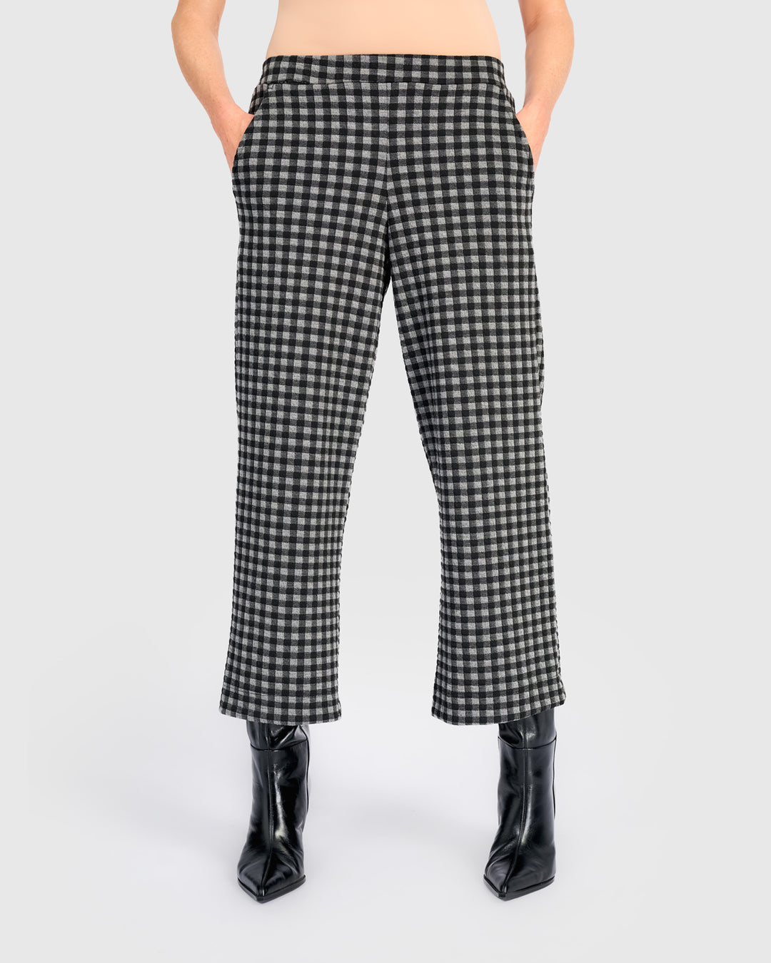 Moment Crop Pant, Graphite Check