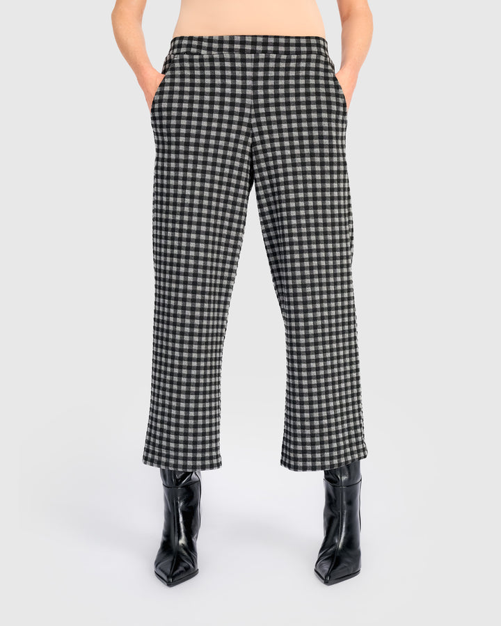 Moment Crop Pant, Graphite Check