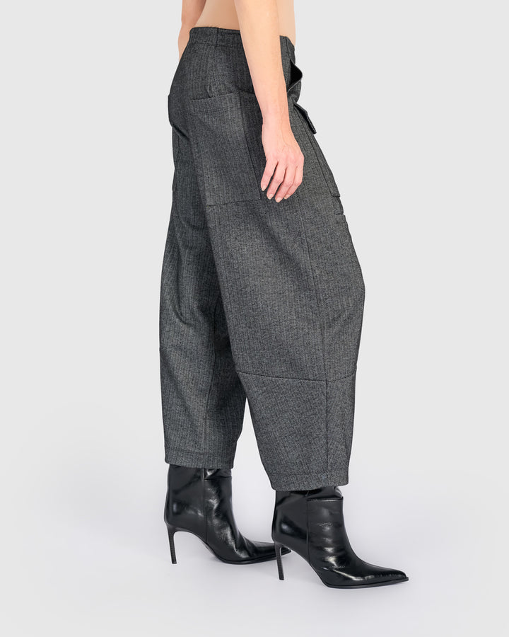 Atelier Herringbone Pants, Steel