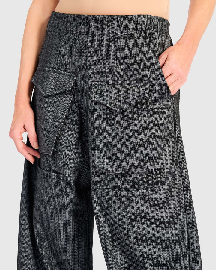 Atelier Herringbone Pants, Steel