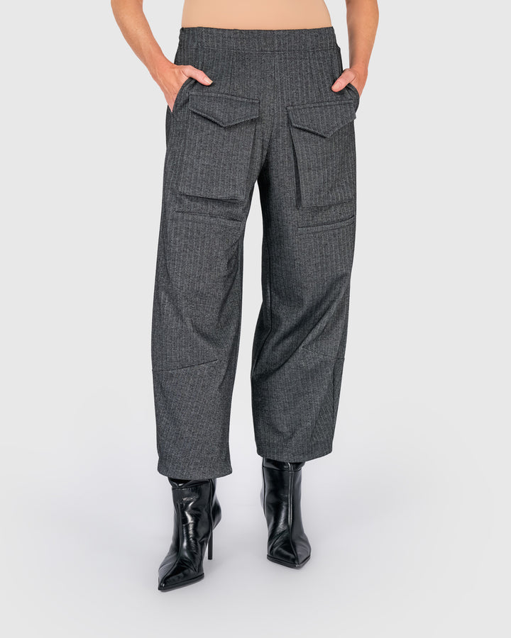 Atelier Herringbone Pants, Steel
