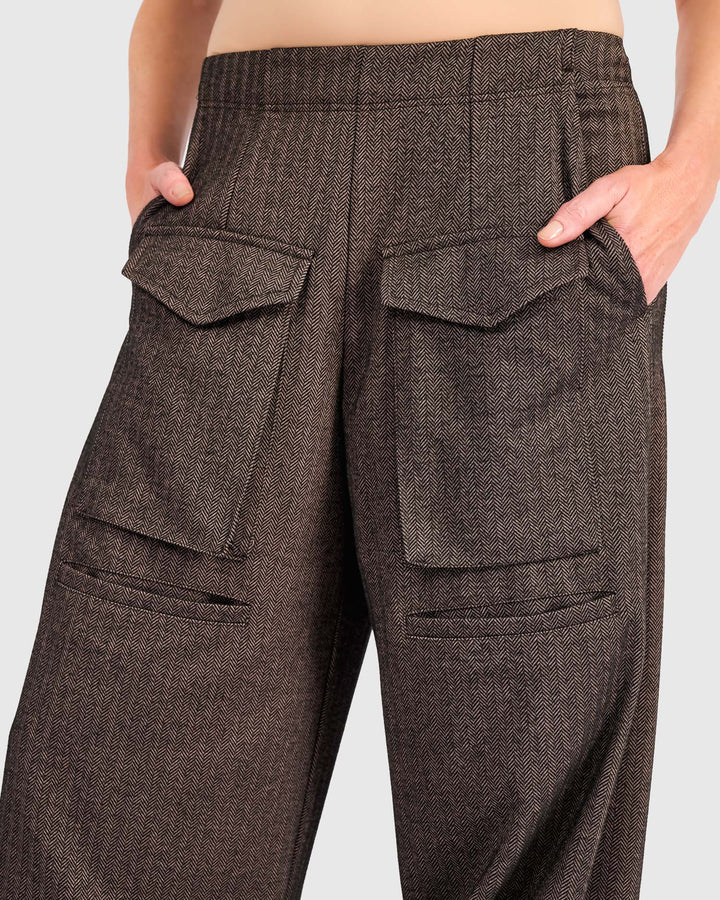 Atelier Herringbone Pants, Taupe