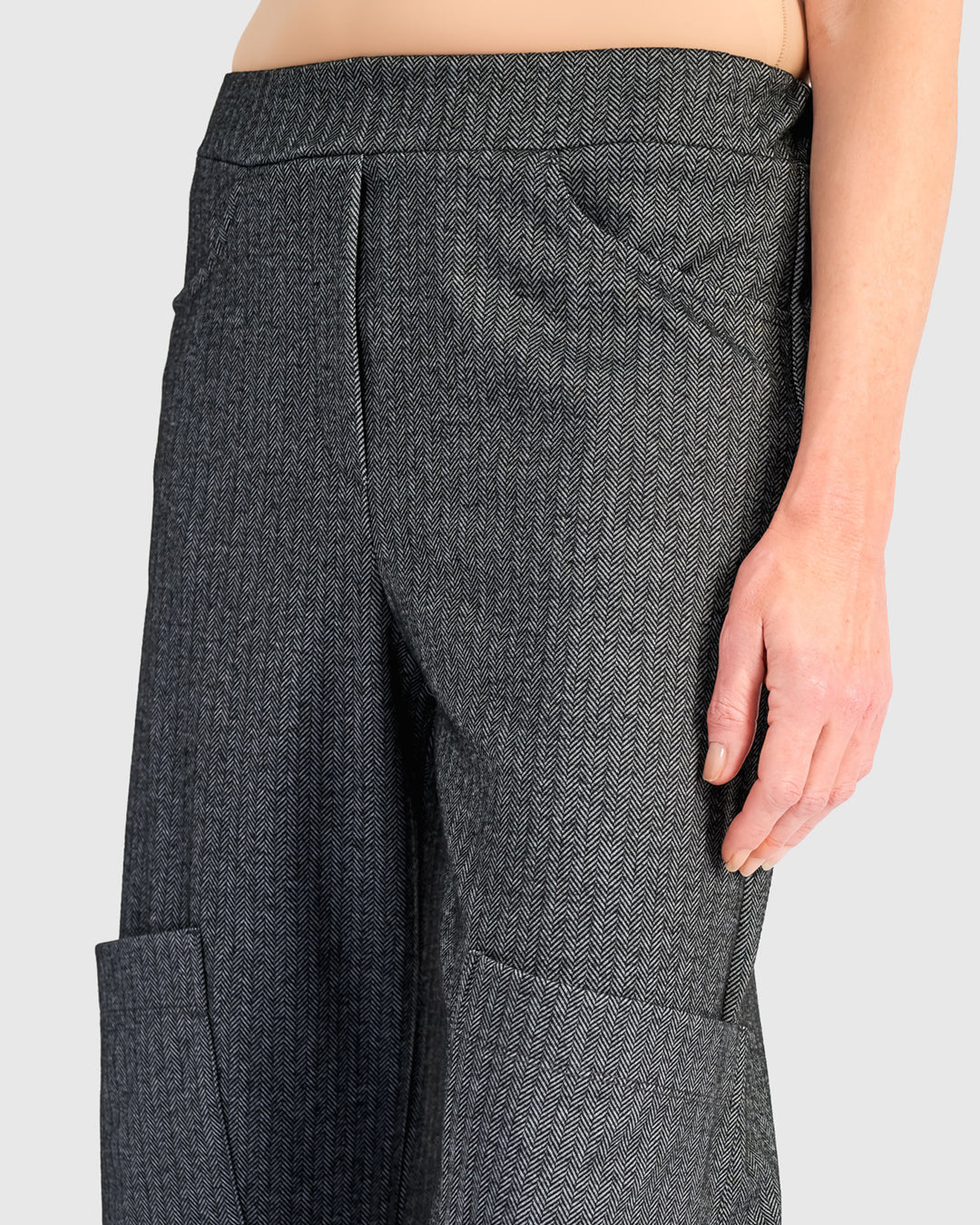 Studio Pocket Herringbone Pants, Steel