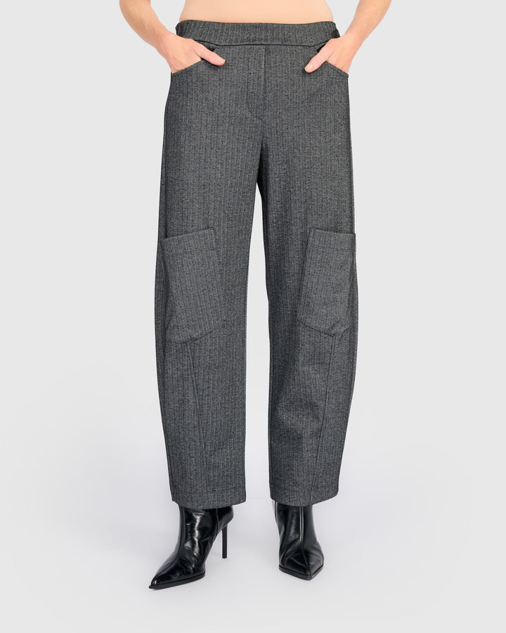Studio Pocket Herringbone Pants, Steel
