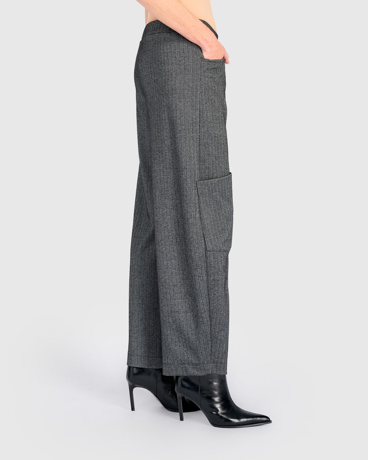 Studio Pocket Herringbone Pants, Steel