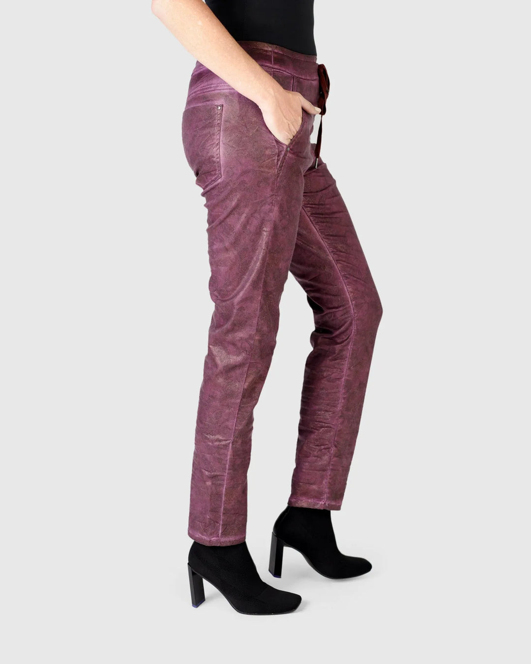 Paisley Iconic Stretch Jeans, Purple