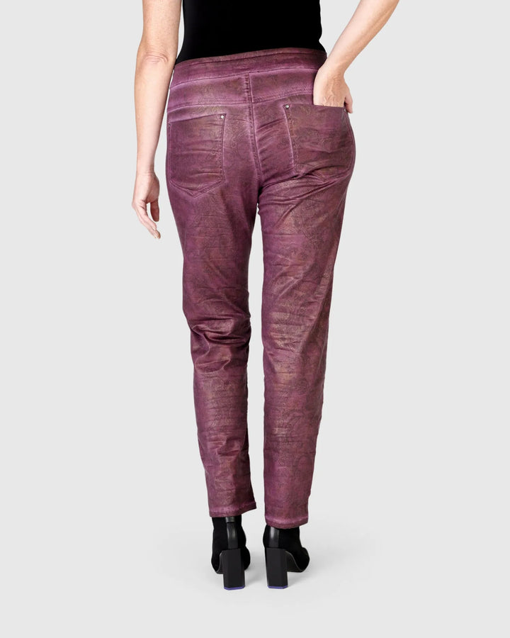 Paisley Iconic Stretch Jeans, Purple