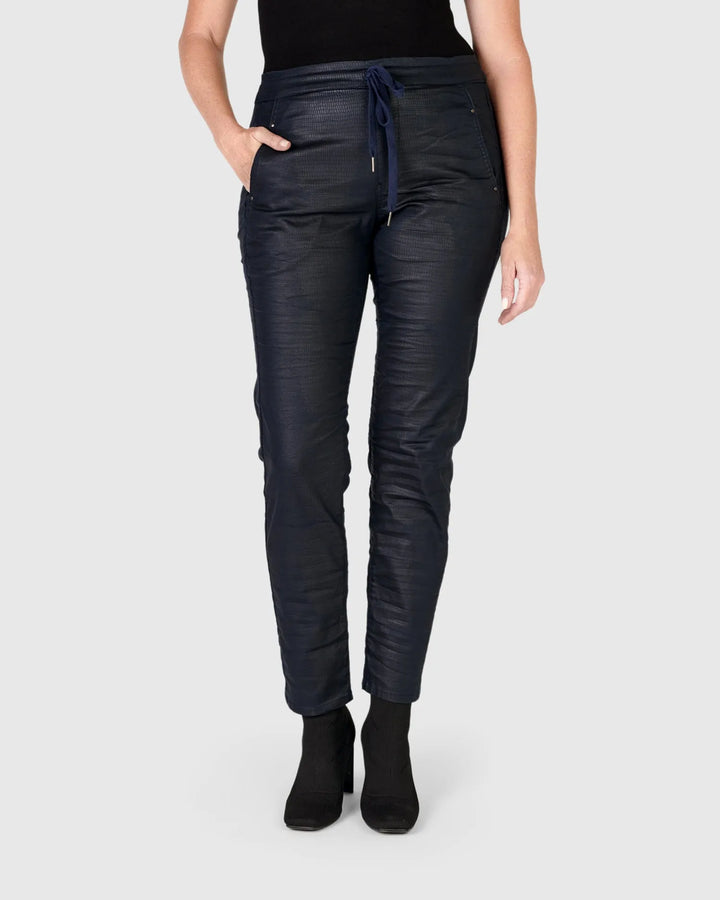 Snake Iconic Stretch Jeans, Metallic Navy