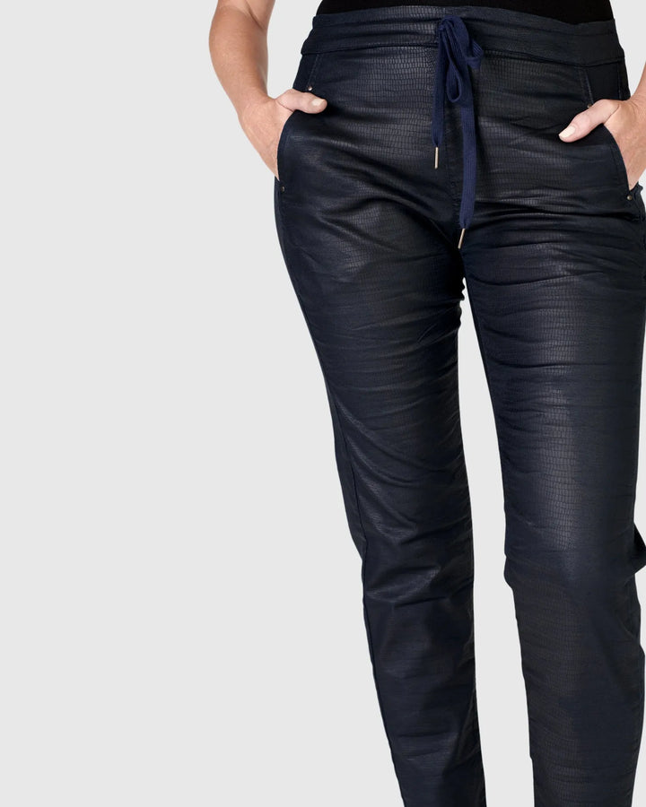 Snake Iconic Stretch Jeans, Metallic Navy