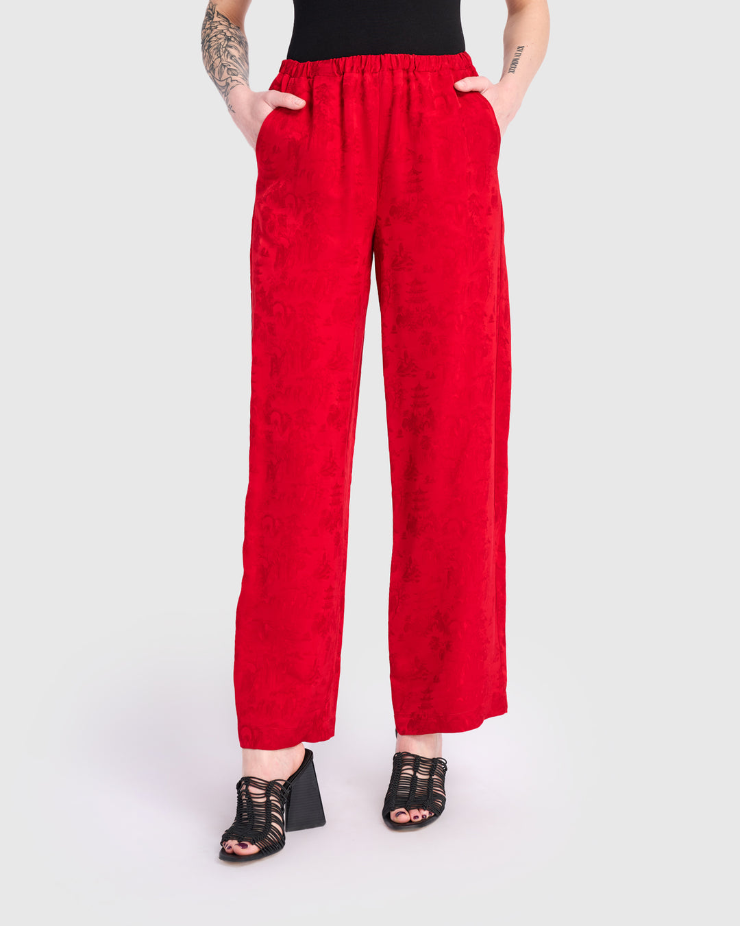 red straight leg dress pants Men's Cranberry Red Wide Leg Dress Pants Stretch Gabardine