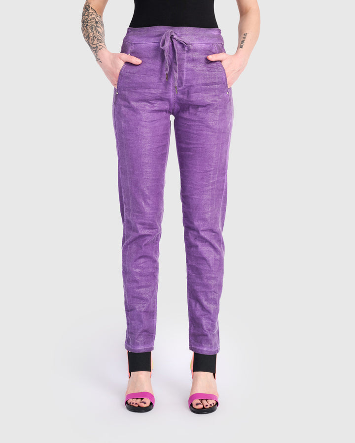 Shimmer Iconic Stretch Jeans, Amethyst