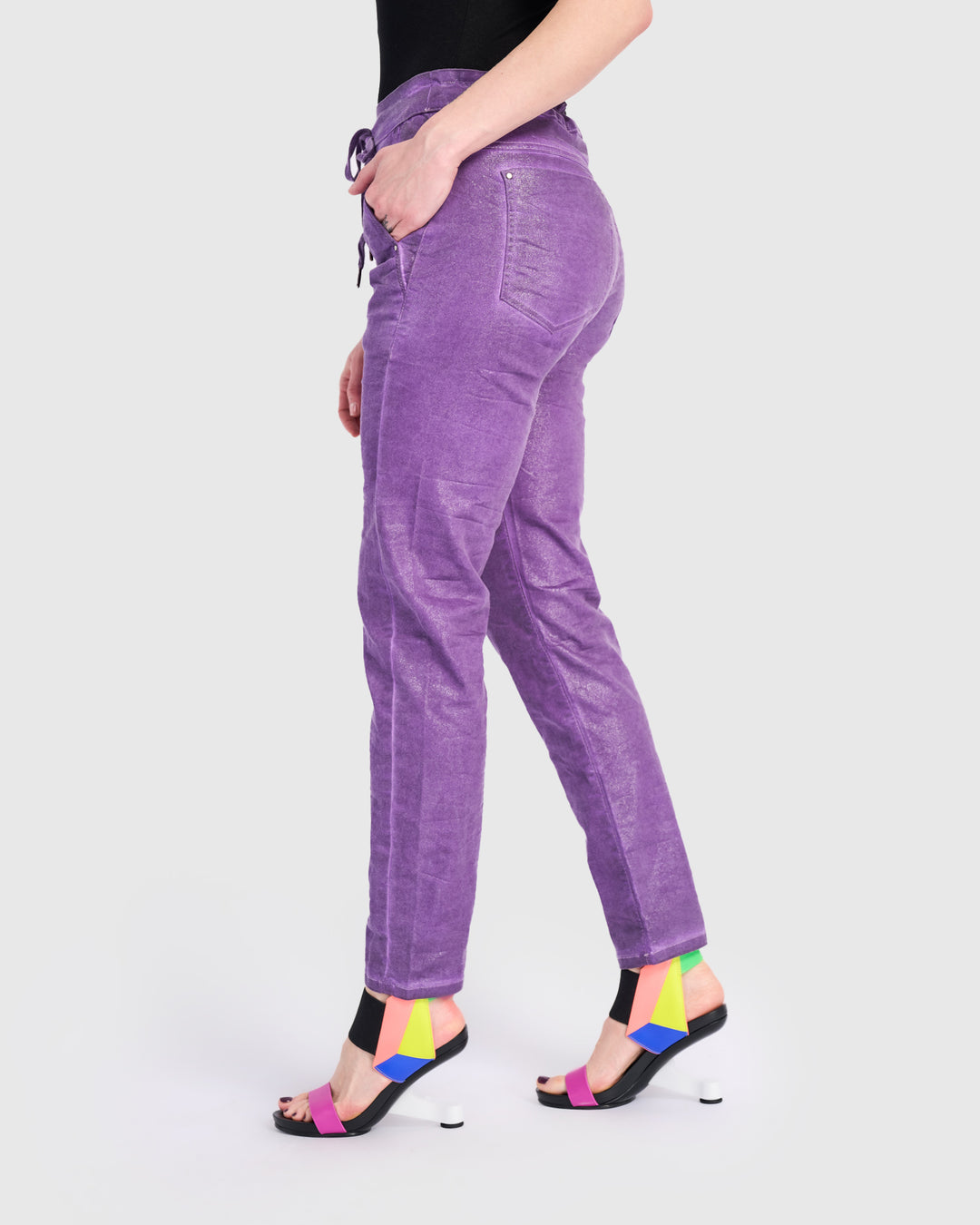 Shimmer Iconic Stretch Jeans, Amethyst