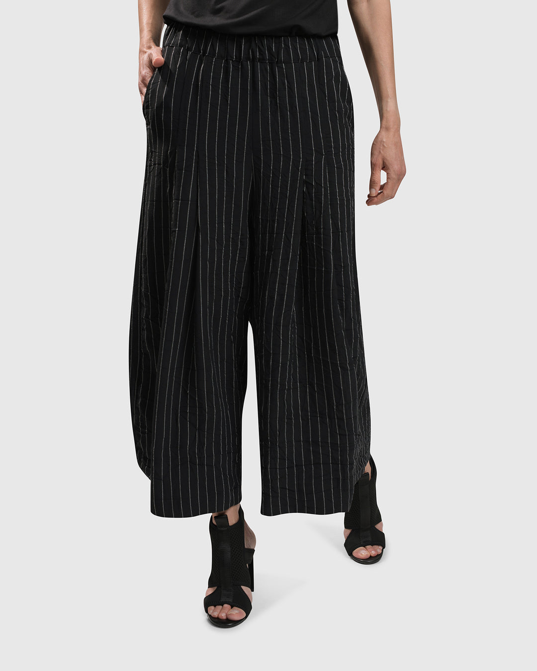 DRINKS-ON-ME PANTS, PINSTRIPED