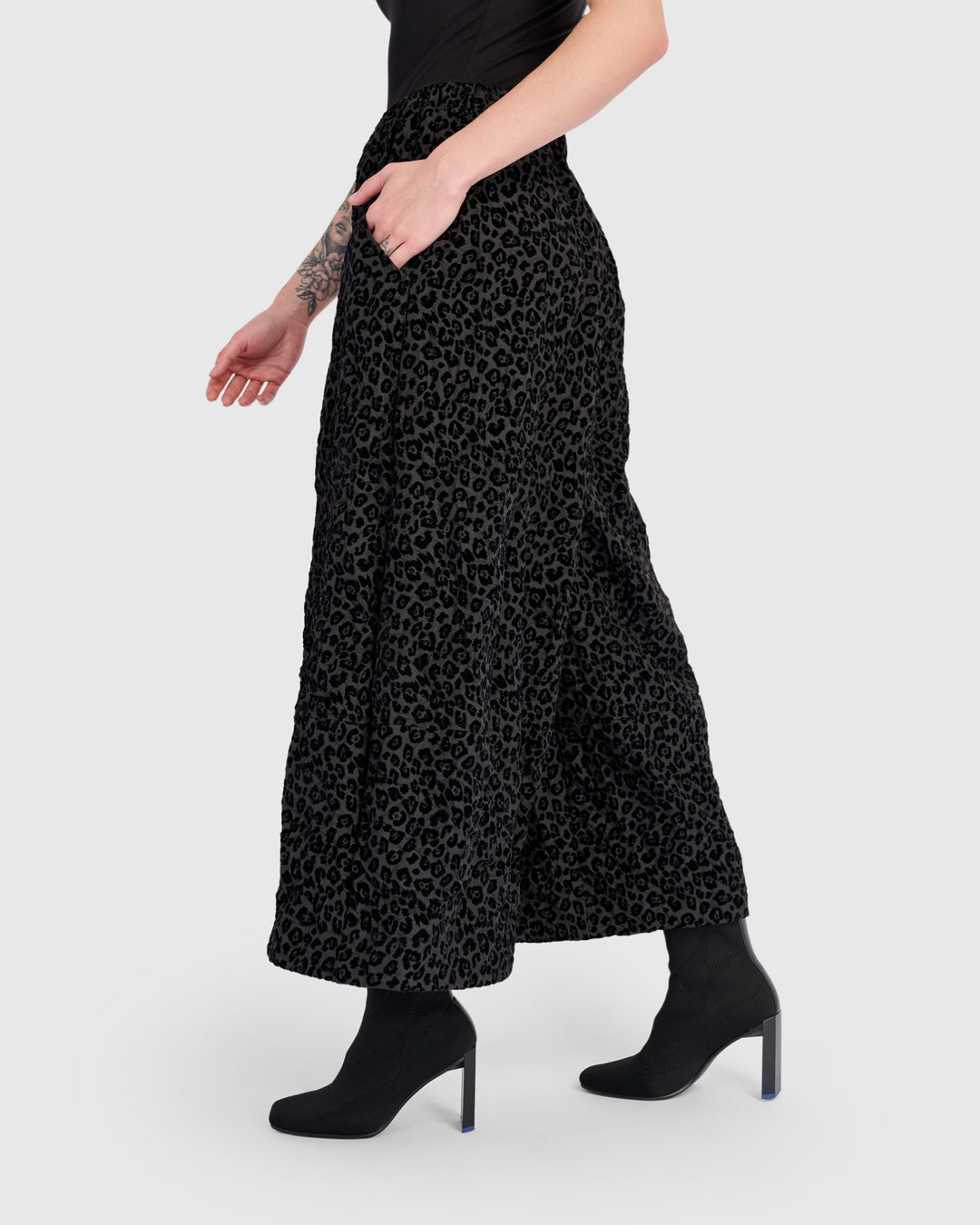 Minou Wide Leg Pants, Black