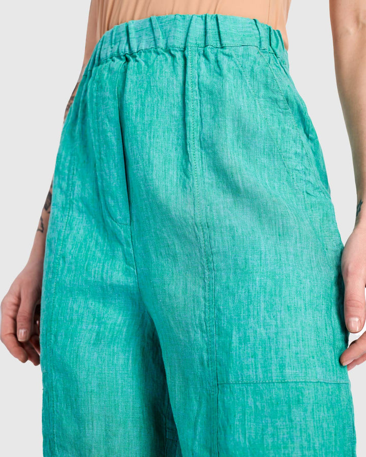 Gem Linen Shorts, Aqua