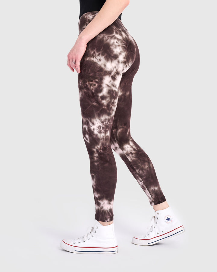 Mellow Leggings, Brown/Pink Tie Dye