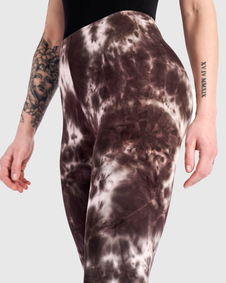 Mellow Leggings, Brown/Pink Tie Dye