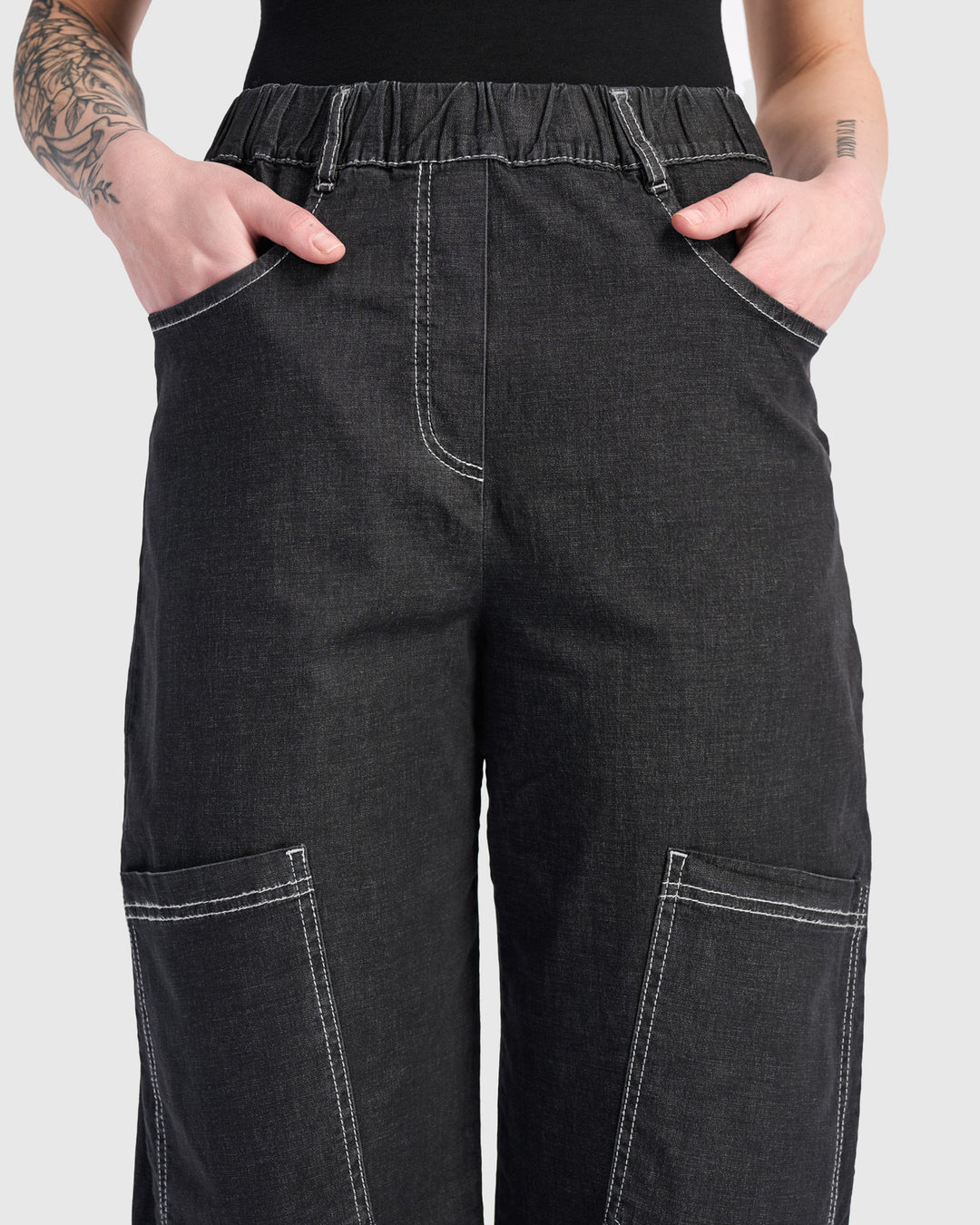 Palma Capri Pants, Black Denim
