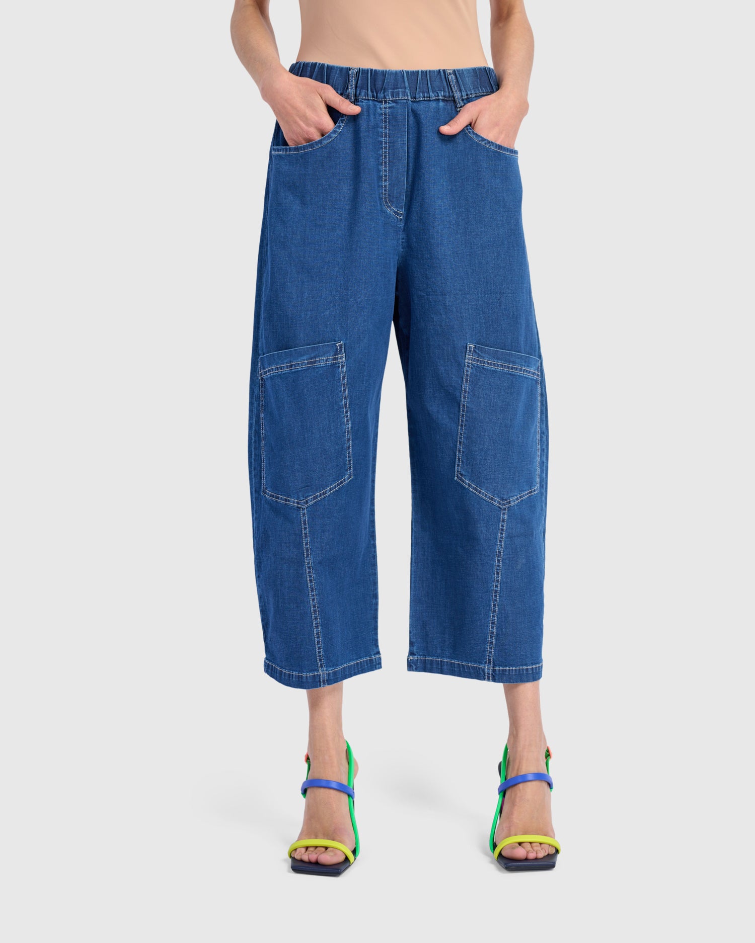 Denim Palma Capri Pants, Blue – Alembika U.S.