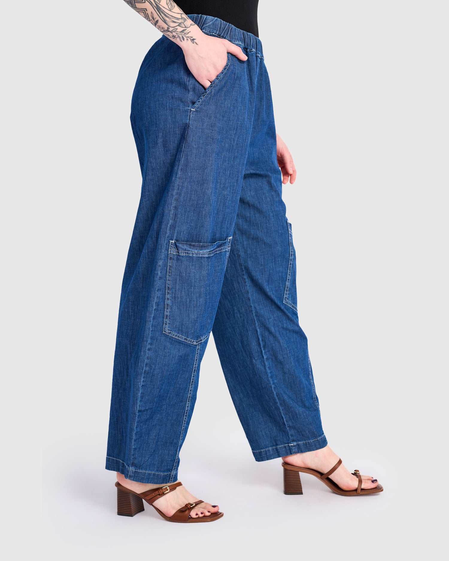 Denim Papaya Relaxed Pants, Blue – Alembika U.S.