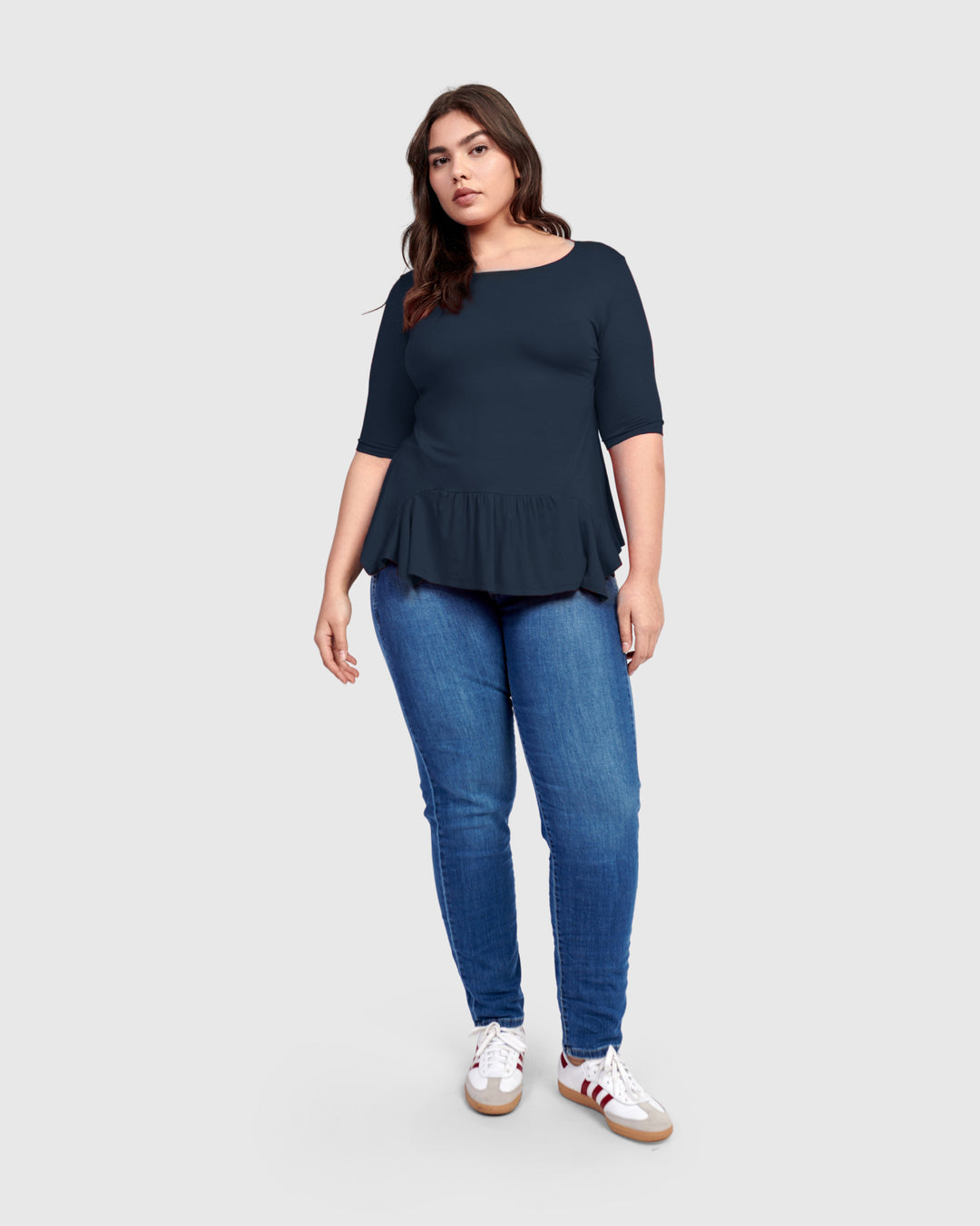 Addison Flouncy Tee, Navy