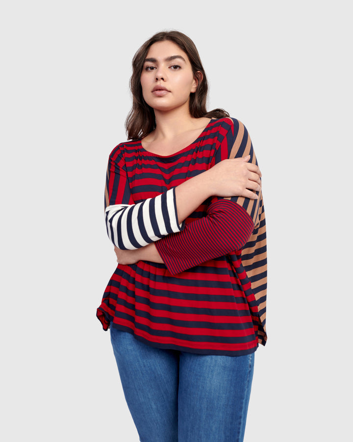 Juliana Pullover Top, Stripes