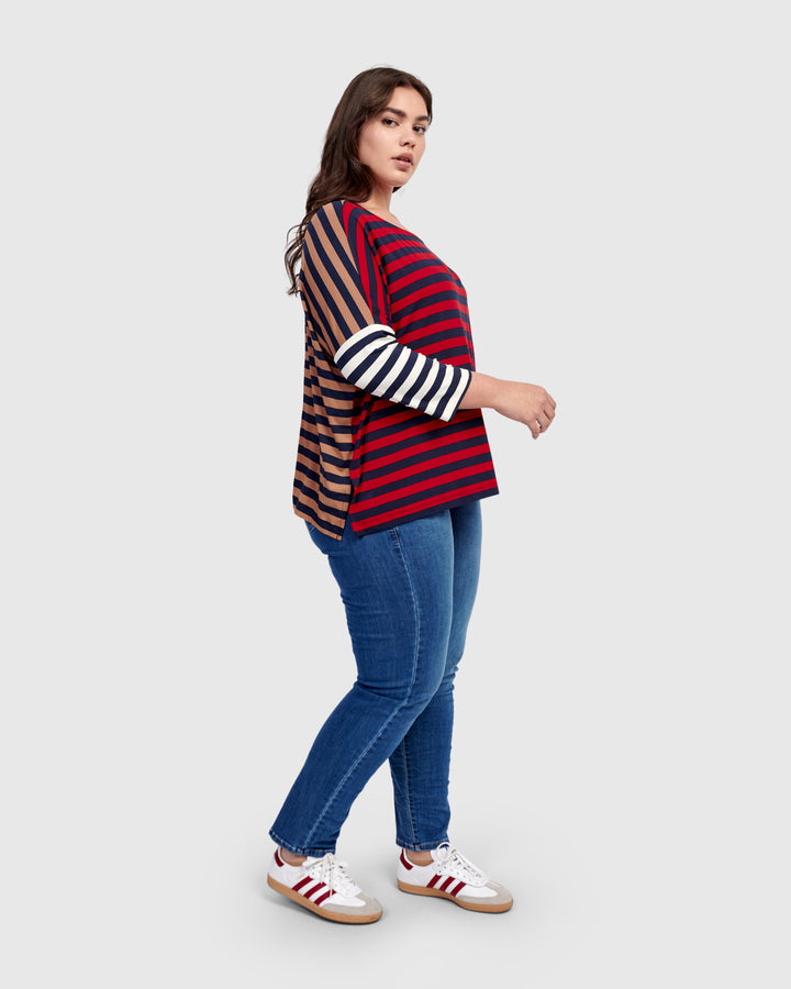 Juliana Pullover Top, Stripes