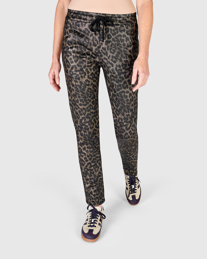 Animal Iconic Stretch Jeans, Brown Leopard