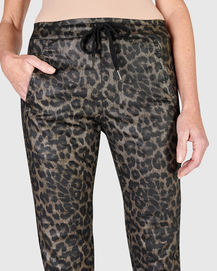 Animal Iconic Stretch Jeans, Brown Leopard