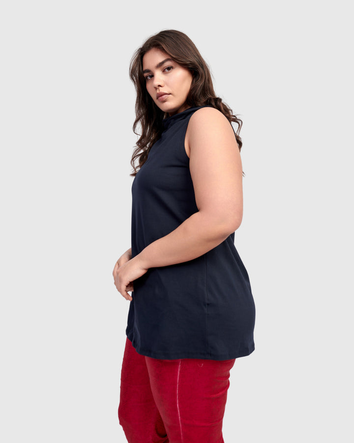 Essential Soft Bistro Top, Navy