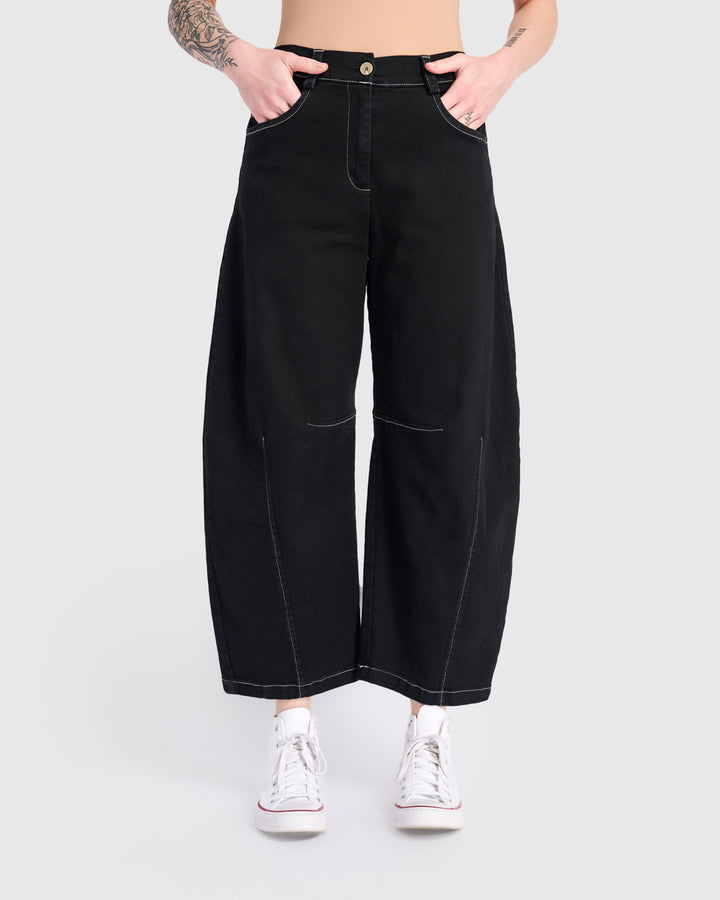 Go-To Barrel Pants, Black