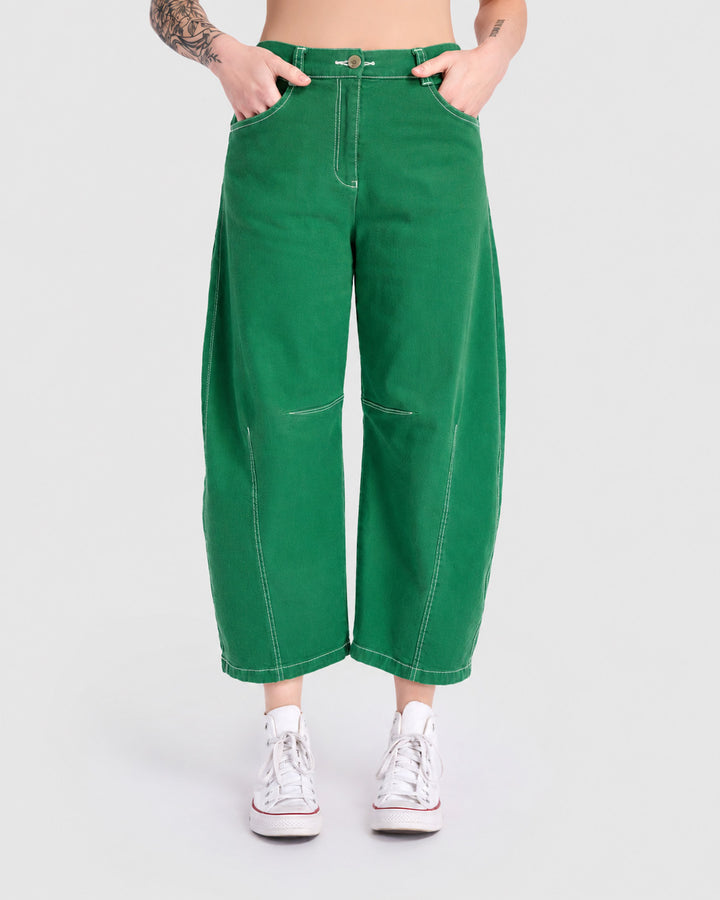 Go-To Barrel Pants, Emerald