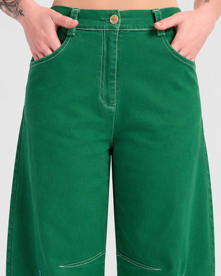 Go-To Barrel Pants, Emerald