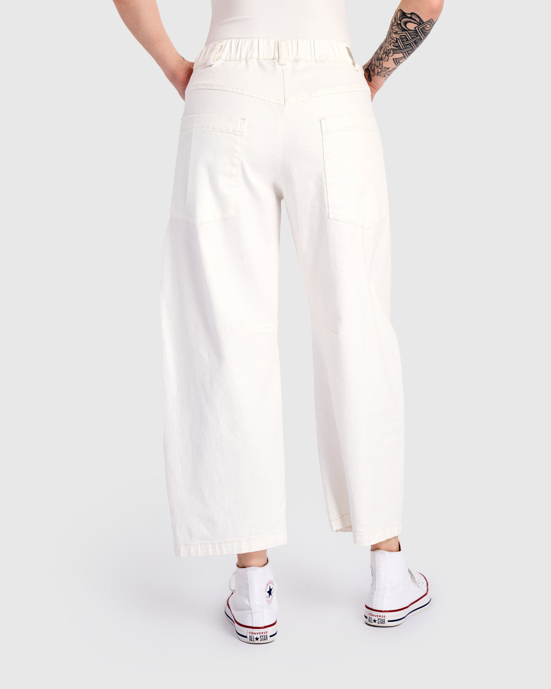 Go-To Barrel Pants, White
