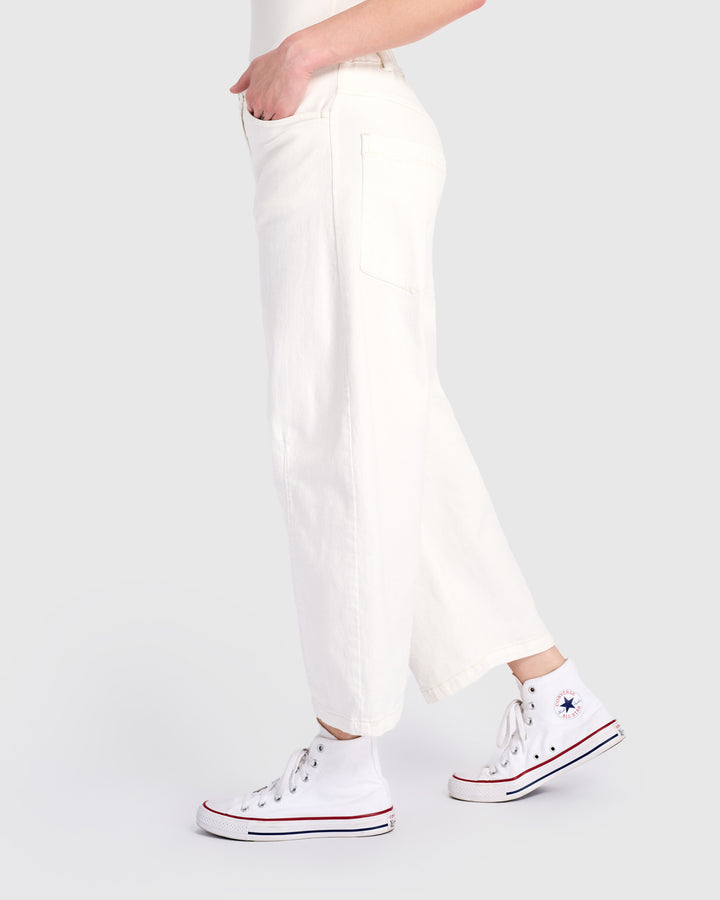 Go-To Barrel Pants, White