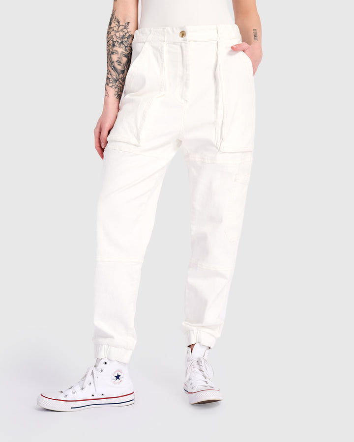 Cargo Jogger Pants, White