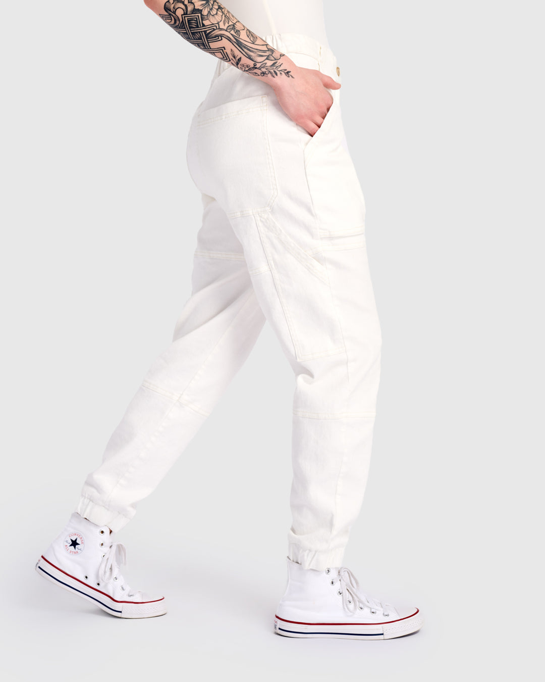 Cargo Jogger Pants, White