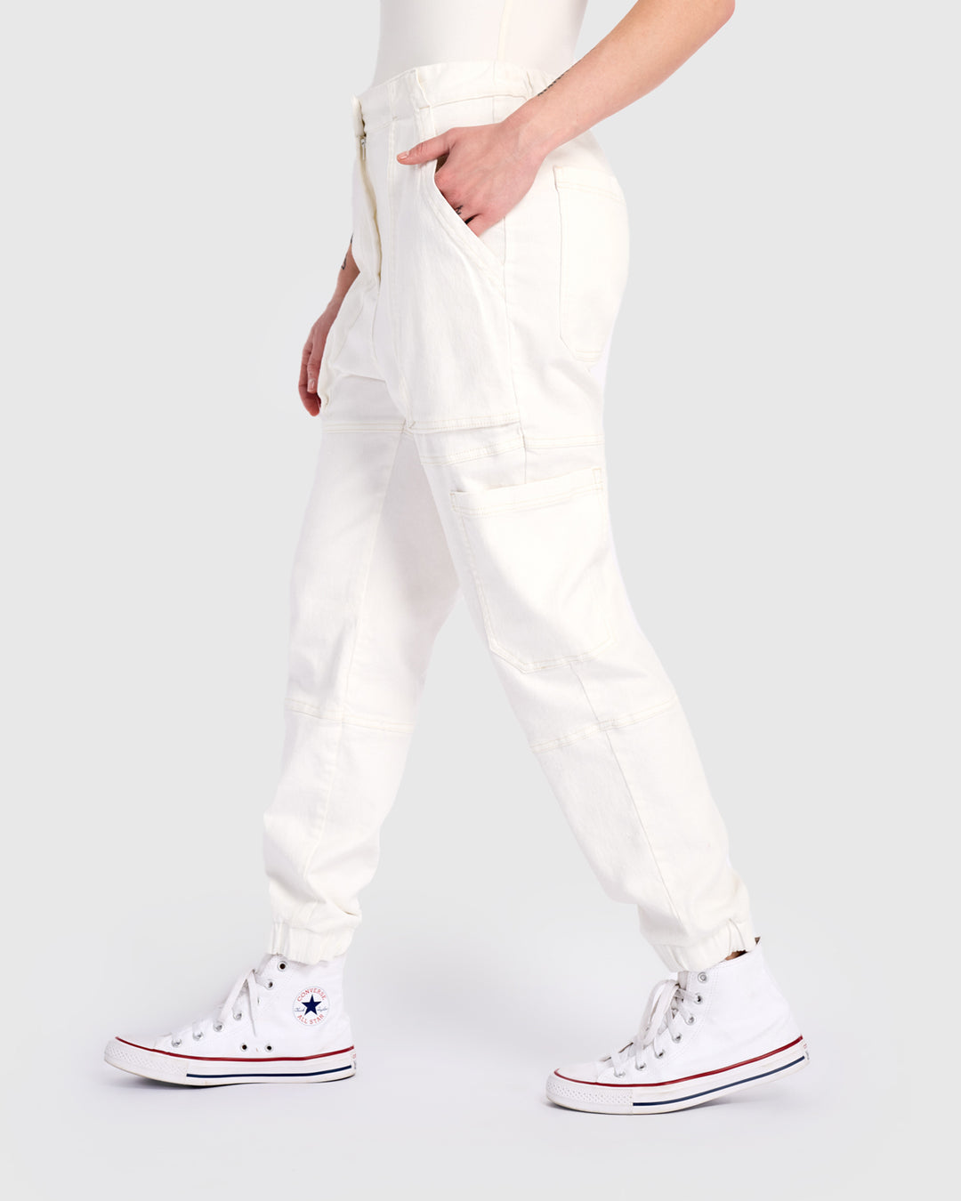 Cargo Jogger Pants, White