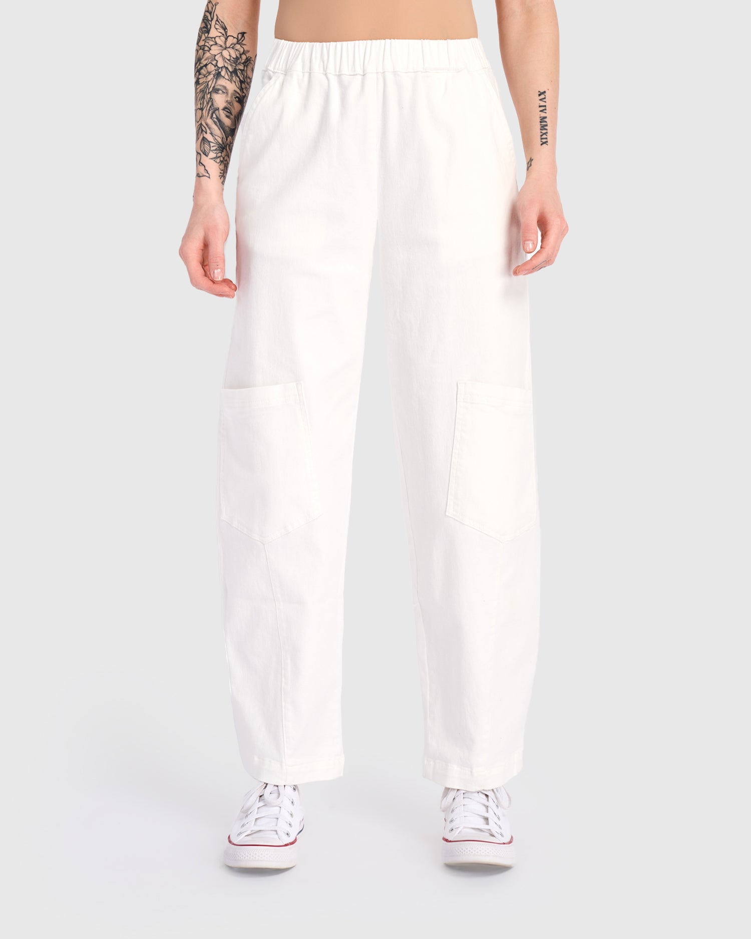 pois ポワrelax pants ホワイトM Twill Papaya Relaxed Pants, White – Alembika U.S.