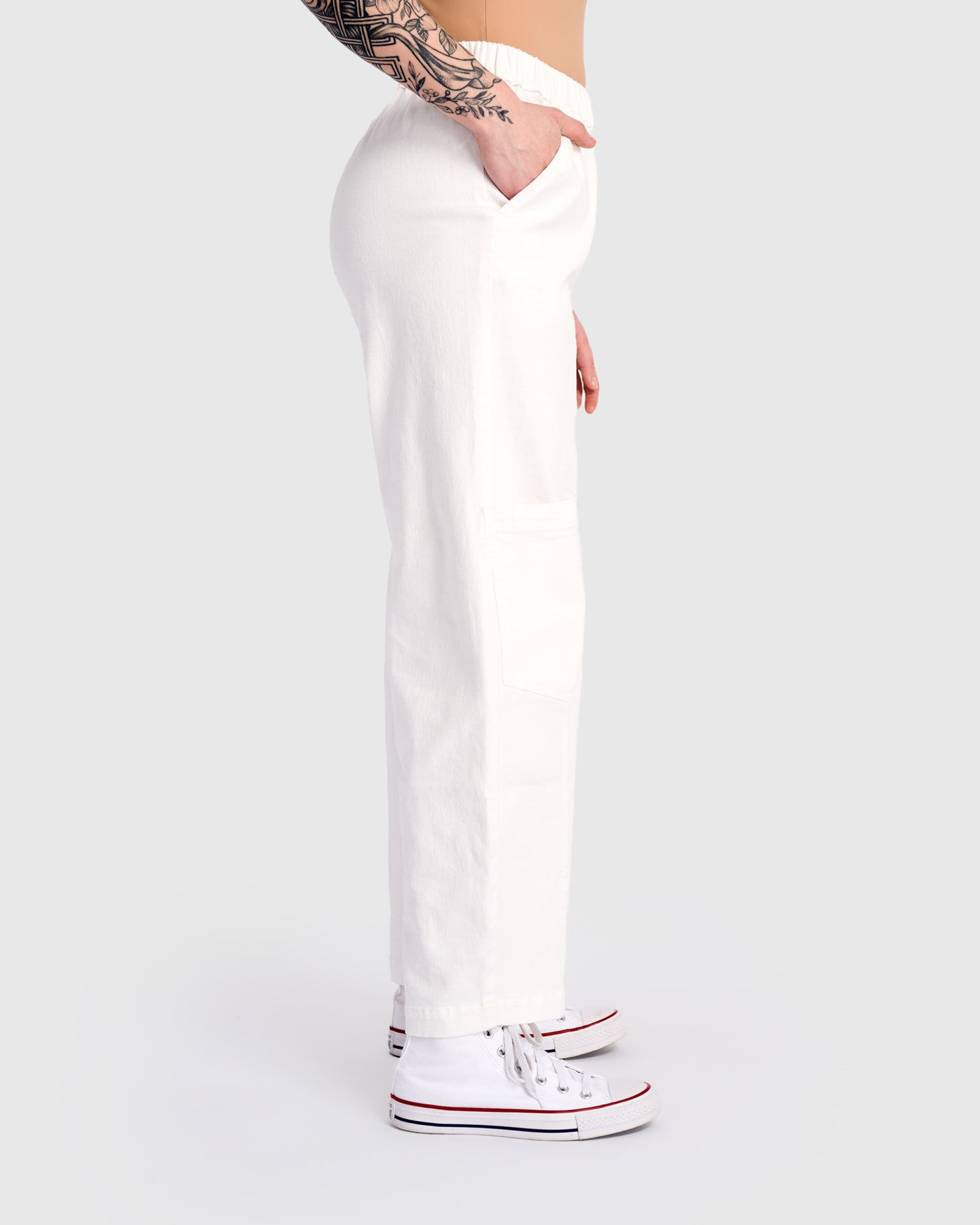 Twill Papaya Relaxed Pants, White – Alembika U.S.