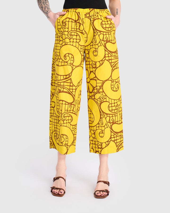 Sunlace Cotton Pants, Yellow