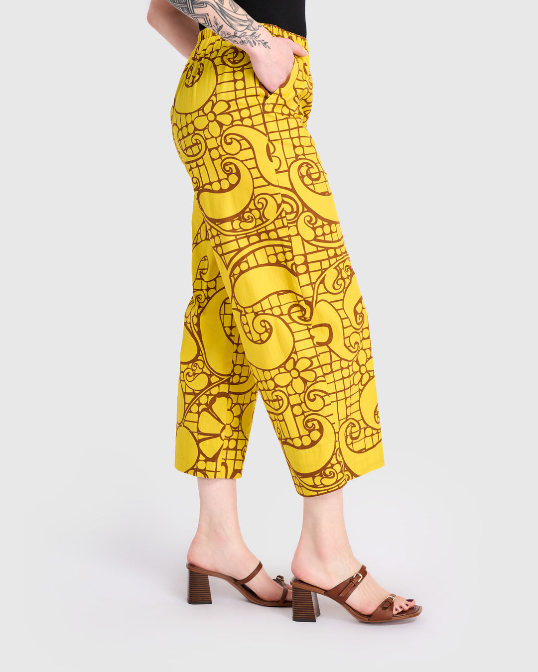Sunlace Cotton Pants, Yellow